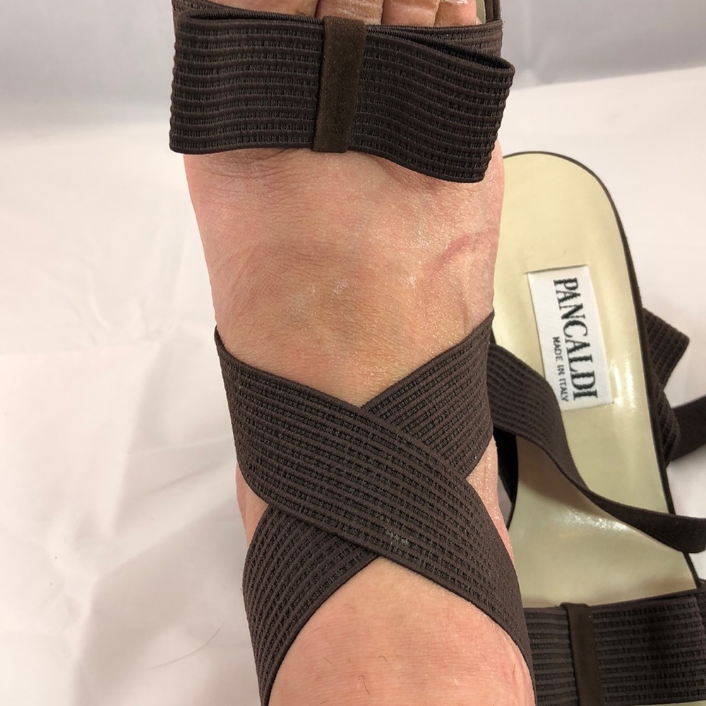 Pancaldi strappy brown sandal heels
